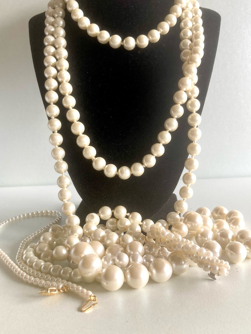 Cream faux Pearl Necklace bracelet 6pc pearl lover bundle vintage to modern